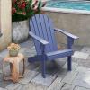 imageGiantex Acacia Wood Adirondack Chair  Outdoor Fire Pit Chair with 105 Inclined Seat High Backrest 4quot Wide Armrests Patio Lounge Chair for Outside Lawn Backyard Garden Deck Porch 1 WhiteBlue