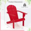imageGiantex Acacia Wood Adirondack Chair  Outdoor Fire Pit Chair with 105 Inclined Seat High Backrest 4quot Wide Armrests Patio Lounge Chair for Outside Lawn Backyard Garden Deck Porch 1 WhiteRed