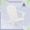 imageGiantex Acacia Wood Adirondack Chair  Outdoor Fire Pit Chair with 105 Inclined Seat High Backrest 4quot Wide Armrests Patio Lounge Chair for Outside Lawn Backyard Garden Deck Porch 1 WhiteWhite