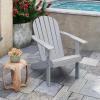imageGiantex Acacia Wood Adirondack Chair  Outdoor Fire Pit Chair with 105 Inclined Seat High Backrest 4quot Wide Armrests Patio Lounge Chair for Outside Lawn Backyard Garden Deck Porch 1 WhiteGrey