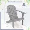 imageGiantex Acacia Wood Adirondack Chair  Outdoor Fire Pit Chair with 105 Inclined Seat High Backrest 4quot Wide Armrests Patio Lounge Chair for Outside Lawn Backyard Garden Deck Porch 1 WhiteGrey