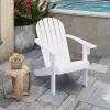 imageGiantex Acacia Wood Adirondack Chair  Outdoor Fire Pit Chair with 105 Inclined Seat High Backrest 4quot Wide Armrests Patio Lounge Chair for Outside Lawn Backyard Garden Deck Porch 1 WhiteWhite