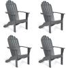 imageGiantex Adirondack Chair Acacia Wood Outdoor Chairs with 350 lbs Weight Capacity Weather Resistant Lounge Armchair for Yard Patio Garden Poolside Balcony Deck Fire Pit Chairs GrayGrey