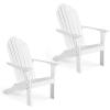 imageGiantex Adirondack Chair Acacia Wood Outdoor Chairs with 350 lbs Weight Capacity Weather Resistant Lounge Armchair for Yard Patio Garden Poolside Balcony Deck Fire Pit Chairs GrayWhite