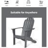 imageGiantex Adirondack Chair Acacia Wood Outdoor Chairs with 350 lbs Weight Capacity Weather Resistant Lounge Armchair for Yard Patio Garden Poolside Balcony Deck Fire Pit Chairs GrayGrey