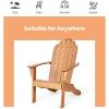imageGiantex Adirondack Chair Acacia Wood Outdoor Chairs with 350 lbs Weight Capacity Weather Resistant Lounge Armchair for Yard Patio Garden Poolside Balcony Deck Fire Pit Chairs GrayNatural