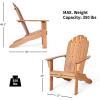 imageGiantex Adirondack Chair Acacia Wood Outdoor Chairs with 350 lbs Weight Capacity Weather Resistant Lounge Armchair for Yard Patio Garden Poolside Balcony Deck Fire Pit Chairs GrayNatural