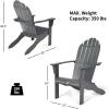 imageGiantex Adirondack Chair Acacia Wood Outdoor Chairs with 350 lbs Weight Capacity Weather Resistant Lounge Armchair for Yard Patio Garden Poolside Balcony Deck Fire Pit Chairs GrayGrey