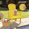 imageGiantex Adirondack Chair Kids HDPE Patio Lawn Chair with Ergonomic Backrest for Deck Porch Backyard Poolside Indoor Weather Resistance Toddler Outdoor Chair 4 TurquoiseYellow