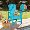 imageGiantex Adirondack Chair Kids HDPE Patio Lawn Chair with Ergonomic Backrest for Deck Porch Backyard Poolside Indoor Weather Resistance Toddler Outdoor Chair 4 TurquoiseTurquoise