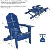 imageGiantex Adirondack Chair Outdoor Folding Chairs HDPE Weather Resistant Patio Chair with Builtin Cup Holder Lawn Chair for Patio Backyard Balcony Deck Outside Plastic Fire Pit Chair 4 GreyNavy