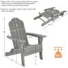 imageGiantex Adirondack Chair Outdoor Folding Chairs HDPE Weather Resistant Patio Chair with Builtin Cup Holder Lawn Chair for Patio Backyard Balcony Deck Outside Plastic Fire Pit Chair 4 GreyGrey