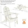 imageGiantex Adirondack Chair Outdoor Folding Chairs HDPE Weather Resistant Patio Chair with Builtin Cup Holder Lawn Chair for Patio Backyard Balcony Deck Outside Plastic Fire Pit Chair 4 GreyWhite