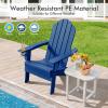 imageGiantex Adirondack Chair Outdoor Folding Chairs HDPE Weather Resistant Patio Chair with Builtin Cup Holder Lawn Chair for Patio Backyard Balcony Deck Outside Plastic Fire Pit Chair 4 GreyNavy