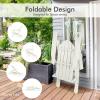 imageGiantex Adirondack Chair Outdoor Folding Chairs HDPE Weather Resistant Patio Chair with Builtin Cup Holder Lawn Chair for Patio Backyard Balcony Deck Outside Plastic Fire Pit Chair 4 GreyWhite