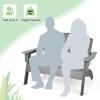 imageGiantex Adirondack Chair Outdoor Loveseat High Density Polyethylene HDPE Material Adirondack Chairs Set of 2 People Patio Adirondack Bench for Porch Garden Backyard Fire Pit Chair 1 GrayGrey