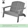 imageGiantex Adirondack Chair Outdoor Loveseat High Density Polyethylene HDPE Material Adirondack Chairs Set of 2 People Patio Adirondack Bench for Porch Garden Backyard Fire Pit Chair 1 GrayGrey