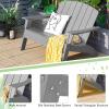 imageGiantex Adirondack Chair Outdoor Loveseat High Density Polyethylene HDPE Material Adirondack Chairs Set of 2 People Patio Adirondack Bench for Porch Garden Backyard Fire Pit Chair 1 GrayGrey