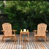 imageGiantex Adirondack Chair Set 3Piece Foldable Wooden Chairs Set WWidened Armrest Eucalyptus Frame and Side Table Outdoor ampamp Indoor Table Set for Patio Poolside Garden Set of 3 Wooden Lounger Chair