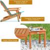 imageGiantex Adirondack Chair Set 3Piece Foldable Wooden Chairs Set WWidened Armrest Eucalyptus Frame and Side Table Outdoor ampamp Indoor Table Set for Patio Poolside Garden Set of 3 Wooden Lounger Chair