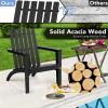 imageGiantex Adirondack Chair Set of 4 Acacia Wood Outdoor Chairs 350 lbs Weight Capacity Weather Resistant Campfire Chairs for Lawn Seating Garden Poolside Balcony Patio LoungerBlack