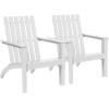 imageGiantex Adirondack Chair Set of 4 Acacia Wood Outdoor Chairs 350 lbs Weight Capacity Weather Resistant Campfire Chairs for Lawn Seating Garden Poolside Balcony Patio LoungerWhite