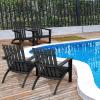 imageGiantex Adirondack Chair Set of 4 Acacia Wood Outdoor Chairs 350 lbs Weight Capacity Weather Resistant Campfire Chairs for Lawn Seating Garden Poolside Balcony Patio LoungerBlack