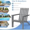 imageGiantex Adirondack Chair Set of 4 Acacia Wood Outdoor Chairs 350 lbs Weight Capacity Weather Resistant Campfire Chairs for Lawn Seating Garden Poolside Balcony Patio LoungerGrey