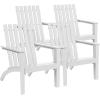 imageGiantex Adirondack Chair Set of 4 Acacia Wood Outdoor Chairs 350 lbs Weight Capacity Weather Resistant Campfire Chairs for Lawn Seating Garden Poolside Balcony Patio LoungerWhite