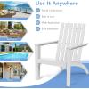 imageGiantex Adirondack Chair Set of 4 Acacia Wood Outdoor Chairs 350 lbs Weight Capacity Weather Resistant Campfire Chairs for Lawn Seating Garden Poolside Balcony Patio LoungerWhite