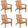 imageGiantex Adirondack Chair Set of 4 Acacia Wood Outdoor Chairs 350 lbs Weight Capacity Weather Resistant Campfire Chairs for Lawn Seating Garden Poolside Balcony Patio LoungerWood