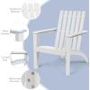 imageGiantex Adirondack Chair Set of 4 Acacia Wood Outdoor Chairs 350 lbs Weight Capacity Weather Resistant Campfire Chairs for Lawn Seating Garden Poolside Balcony Patio LoungerWhite