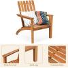 imageGiantex Adirondack Chair Set of 4 Acacia Wood Outdoor Chairs 350 lbs Weight Capacity Weather Resistant Campfire Chairs for Lawn Seating Garden Poolside Balcony Patio LoungerWood