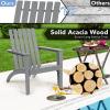 imageGiantex Adirondack Chair Set of 4 Acacia Wood Outdoor Chairs 350 lbs Weight Capacity Weather Resistant Campfire Chairs for Lawn Seating Garden Poolside Balcony Patio LoungerGrey