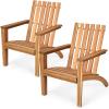 imageGiantex Adirondack Chair Set of 4 Acacia Wood Outdoor Chairs 350 lbs Weight Capacity Weather Resistant Campfire Chairs for Lawn Seating Garden Poolside Balcony Patio LoungerWood