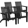 imageGiantex Adirondack Chair Set of 4 Acacia Wood Outdoor Chairs 350 lbs Weight Capacity Weather Resistant Campfire Chairs for Lawn Seating Garden Poolside Balcony Patio LoungerBlack