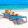 imageGiantex Beach Lounge Chair Chaise Lounge Chairs for Outside with Hole for Face3 Adjustable PositionsReclining Folding Lightweight Patio Lawn Chairs for Sunbathing Tanning Chair NavyNavy