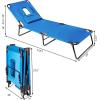 imageGiantex Beach Lounge Chair Chaise Lounge Chairs for Outside with Hole for Face3 Adjustable PositionsReclining Folding Lightweight Patio Lawn Chairs for Sunbathing Tanning Chair NavyNavy