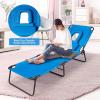 imageGiantex Beach Lounge Chair Chaise Lounge Chairs for Outside with Hole for Face3 Adjustable PositionsReclining Folding Lightweight Patio Lawn Chairs for Sunbathing Tanning Chair NavyNavy
