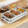 imageGiantex Buffet Server ampamp Electric Food Warmer 2in1 Food Warming Tray Adjustable Temperature 3 Food Pans with Lids Dishwasher Safe 8 QT Stainless Steel Chafing Dishes for Parties Holiday Events26L x 14W x 65H