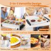 imageGiantex Buffet Server ampamp Electric Food Warmer 2in1 Food Warming Tray Adjustable Temperature 3 Food Pans with Lids Dishwasher Safe 8 QT Stainless Steel Chafing Dishes for Parties Holiday Events21L x 10W x 6H