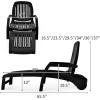 imageGiantex Chaise Lounge Outdoor 6 Adjustable Backrests Lounge Chair Recliner Outdoor Furniture for Patio Poolside Garden Foldable Sun Lounger with Wheels 1 BlackBlack