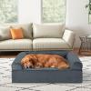 imageGiantex Cooling Gel Dog Bed for Large Dogs 40quot L Memory Foam Dog Sofa Bed with Washable Cover Removable Bolsters NonSlip Bottom Pet Couch Dog Crate Mat for Puppies Dogs up to 95 lbs GrayGray