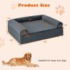 imageGiantex Cooling Gel Dog Bed for Large Dogs 40quot L Memory Foam Dog Sofa Bed with Washable Cover Removable Bolsters NonSlip Bottom Pet Couch Dog Crate Mat for Puppies Dogs up to 95 lbs GrayGray