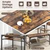 imageGiantex Dining Table Set for 4 43quot Kitchen Table and Chairs Dining Bench with Metal Frame ampamp Storage Rack 4Piece Modern Functional Desk Set for Dinette Small Space Apartment Restaurant BrownRustic Brown