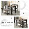 imageGiantex Dining Table Set for 4 43quot Kitchen Table and Chairs Dining Bench with Metal Frame ampamp Storage Rack 4Piece Modern Functional Desk Set for Dinette Small Space Apartment Restaurant BrownBlack Oak