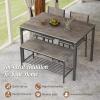 imageGiantex Dining Table Set for 4 43quot Kitchen Table and Chairs Dining Bench with Metal Frame ampamp Storage Rack 4Piece Modern Functional Desk Set for Dinette Small Space Apartment Restaurant BrownBlack Oak