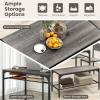 imageGiantex Dining Table Set for 4 43quot Kitchen Table and Chairs Dining Bench with Metal Frame ampamp Storage Rack 4Piece Modern Functional Desk Set for Dinette Small Space Apartment Restaurant BrownGrey