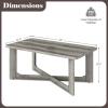 imageGiantex Farmhouse Wood Coffee Table Rectangle Center Table with XShaped Base ampamp Rubber Wood Frame Rustic Living Room Table for Reception Office Gray Oak