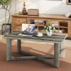 imageGiantex Farmhouse Wood Coffee Table Rectangle Center Table with XShaped Base ampamp Rubber Wood Frame Rustic Living Room Table for Reception Office Gray Oak
